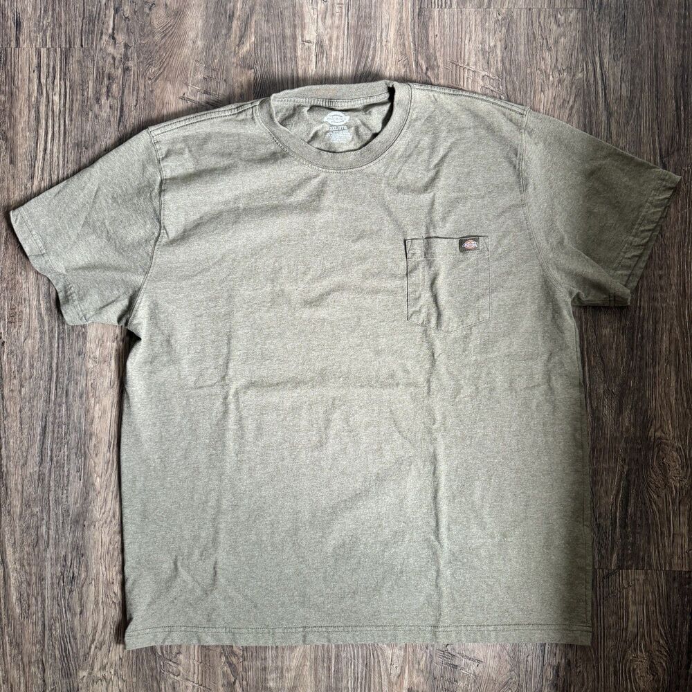 Dickies Mens Size 2XL Color green Short Sleeve With Logo Crew Neck Pocket Tee